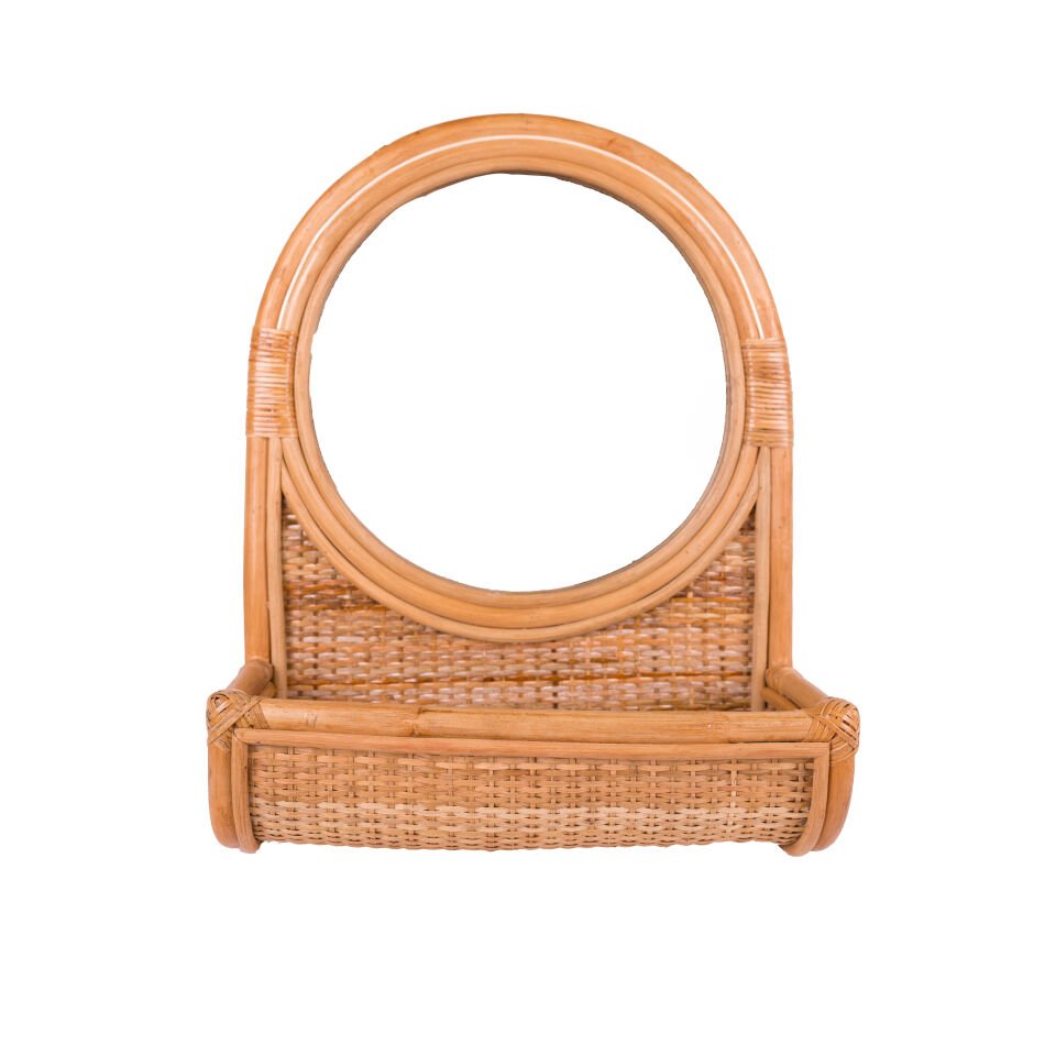 OLR284 LEDA RATTAN AYNA 48X38X14 CM OIA LIGHT