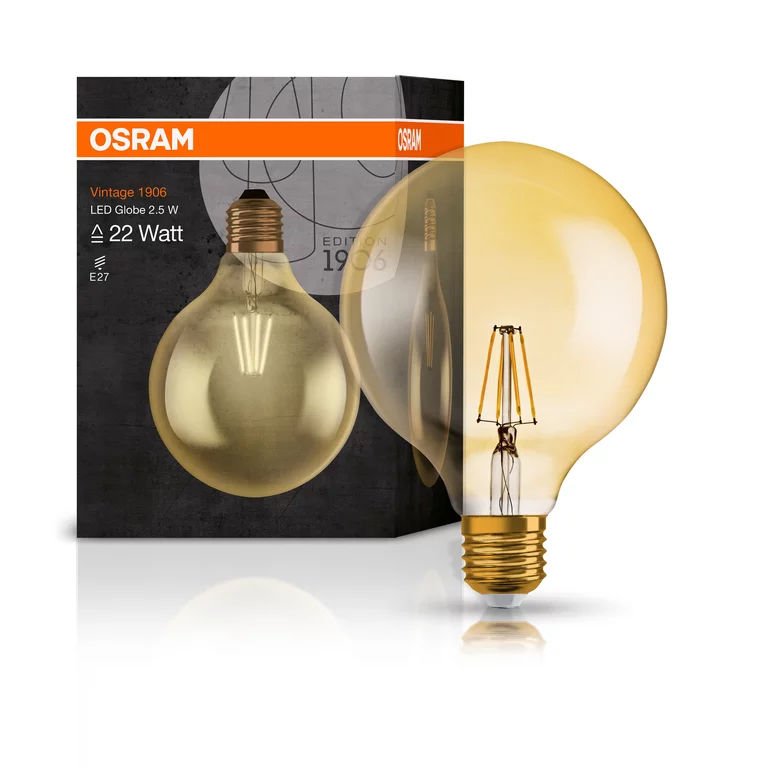 1906 LED GLOBE 2,8W/824 230V FILGDE OSRAM