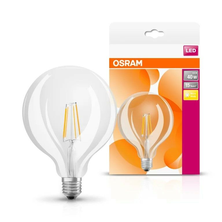 LED RETROFIT GLOBE 40 4W/827 E27 FIL OSRAM