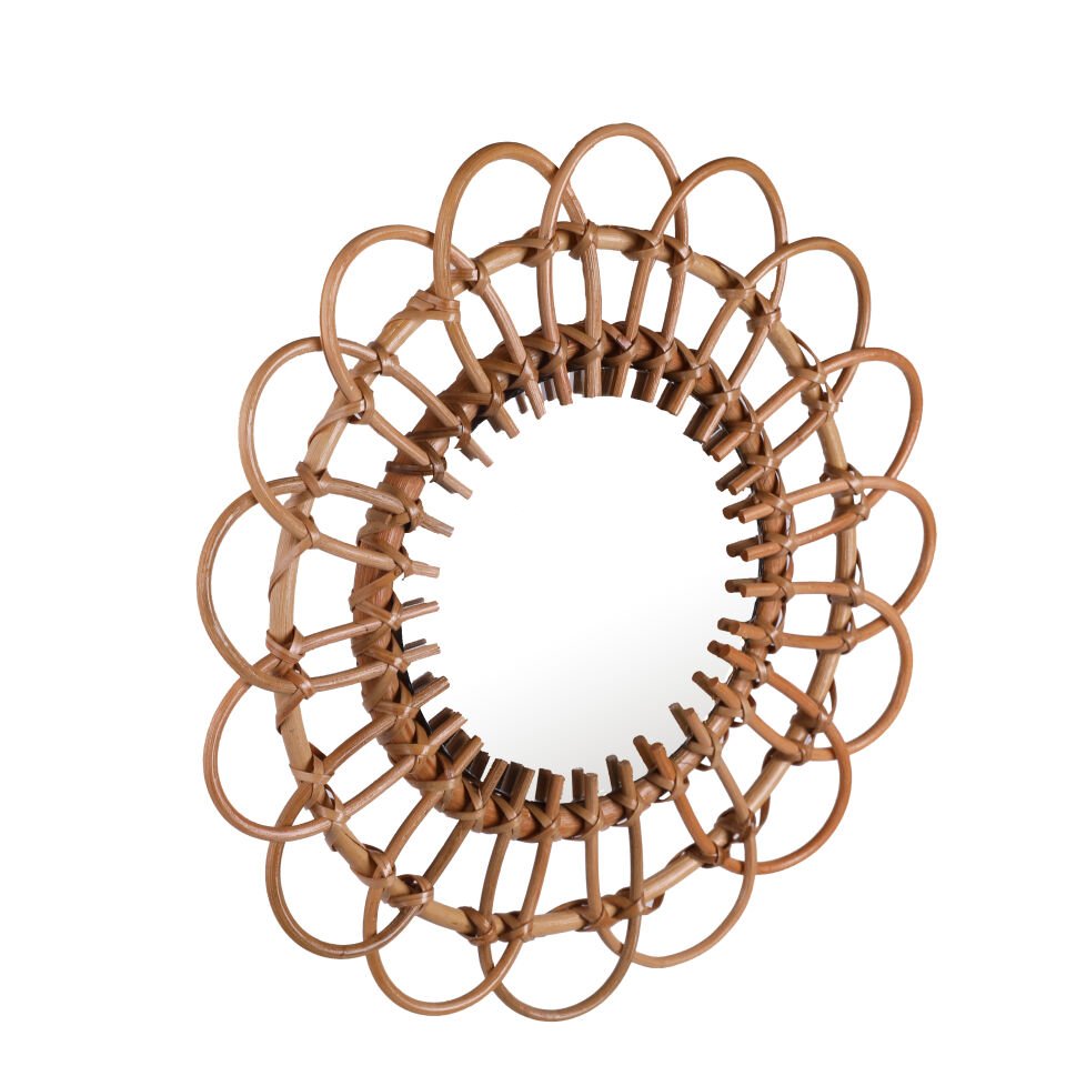 OLR04 DAİSY RATTAN AYNA ÇAP:40CM OIA LIGHT